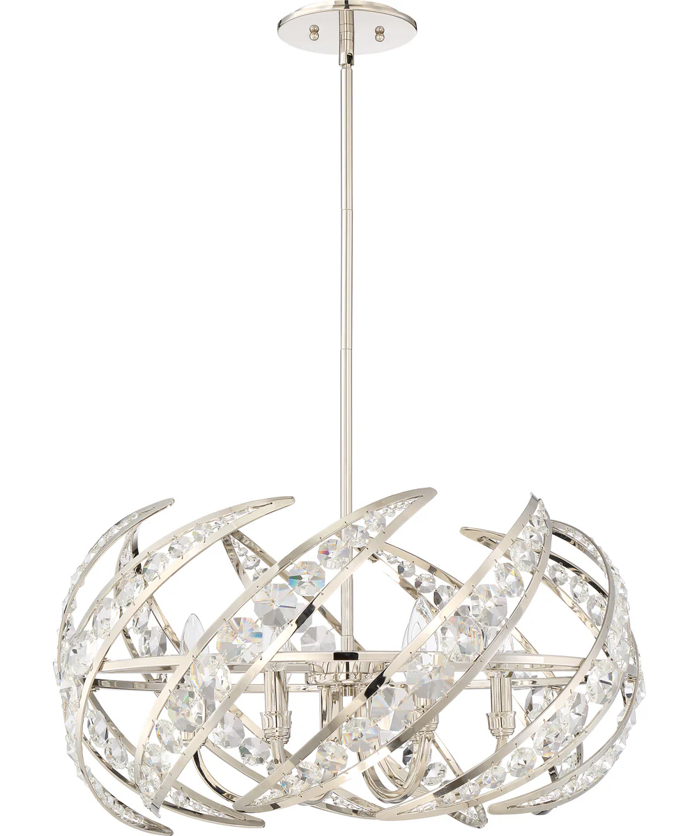 Crescent 6-light Pendant Polished Nickel - Image 3