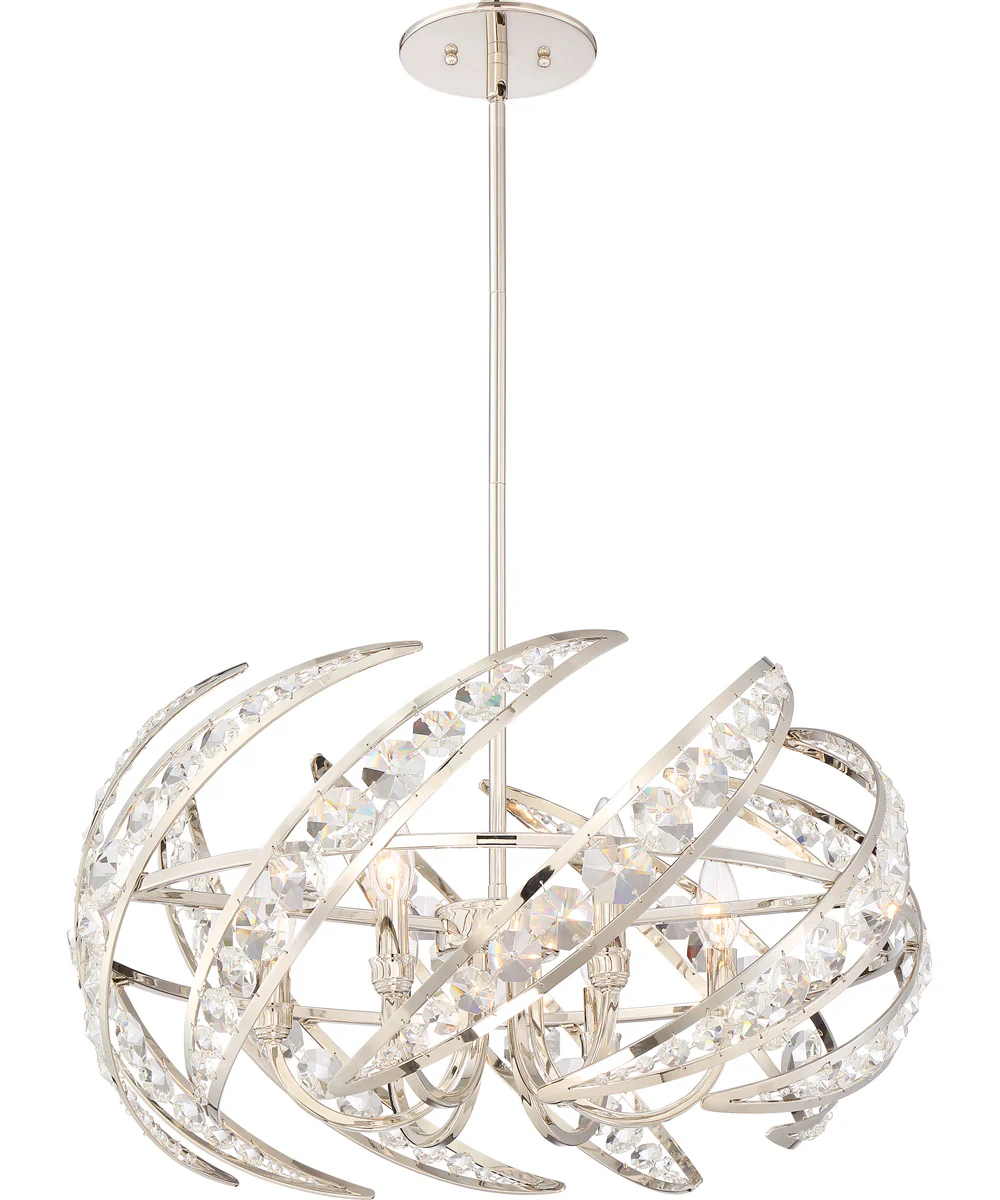 Crescent 6-light Pendant Polished Nickel - Image 4