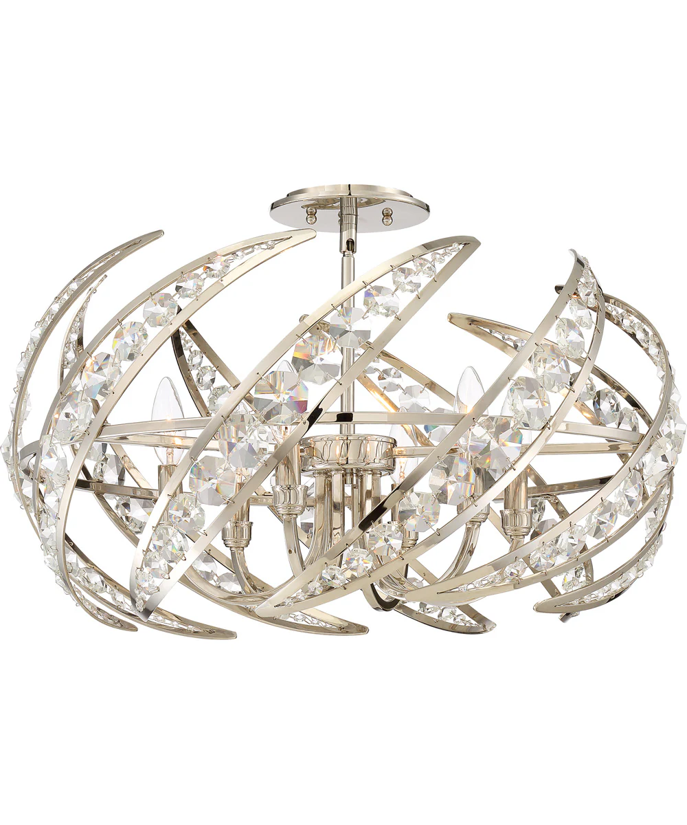 Crescent 6-light Pendant Polished Nickel - Image 6