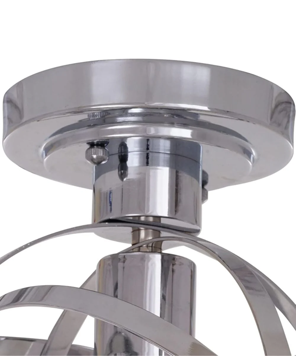 Cresswell 10"W Colton Orbit 1-Light Chrome Elliptical Rings Semi-Flushmount Orb Light Fixture - Image 6