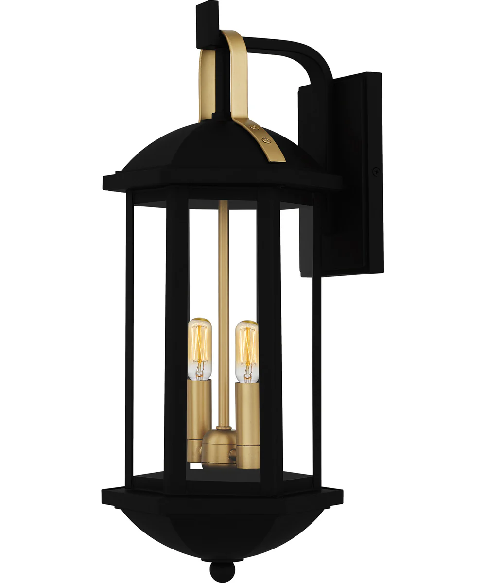 Crestfield Medium 2-light Outdoor Wall Light  Coastal Armour Aluminum Matte Black