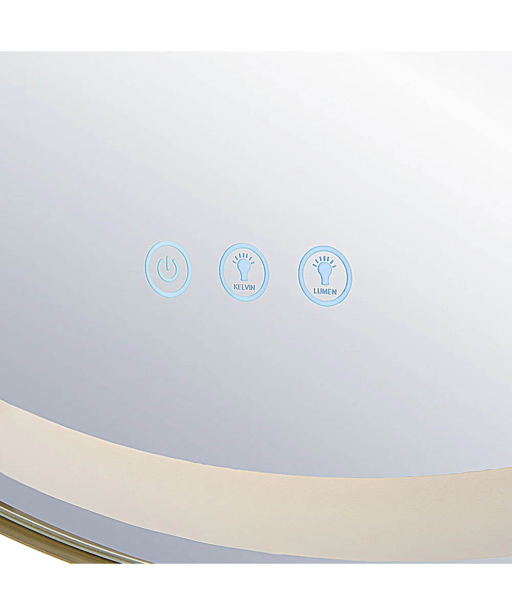 Crofton Lighted Brass Round Mirror - Image 11