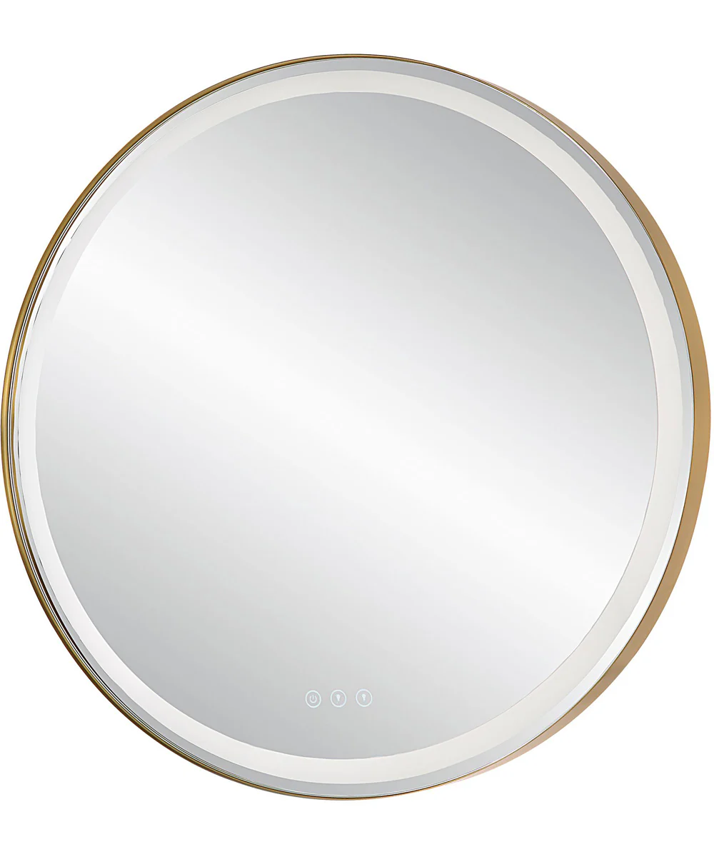 Crofton Lighted Brass Round Mirror - Image 8