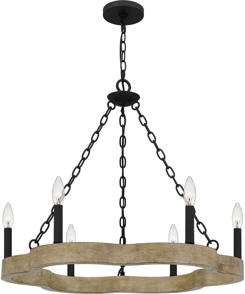 Croix 6-light Chandelier Matte Black - Image 2