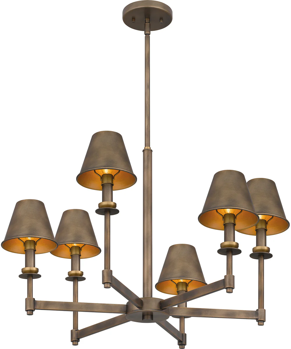 Cross 6-light Chandelier Statuary Bronze - Image 4