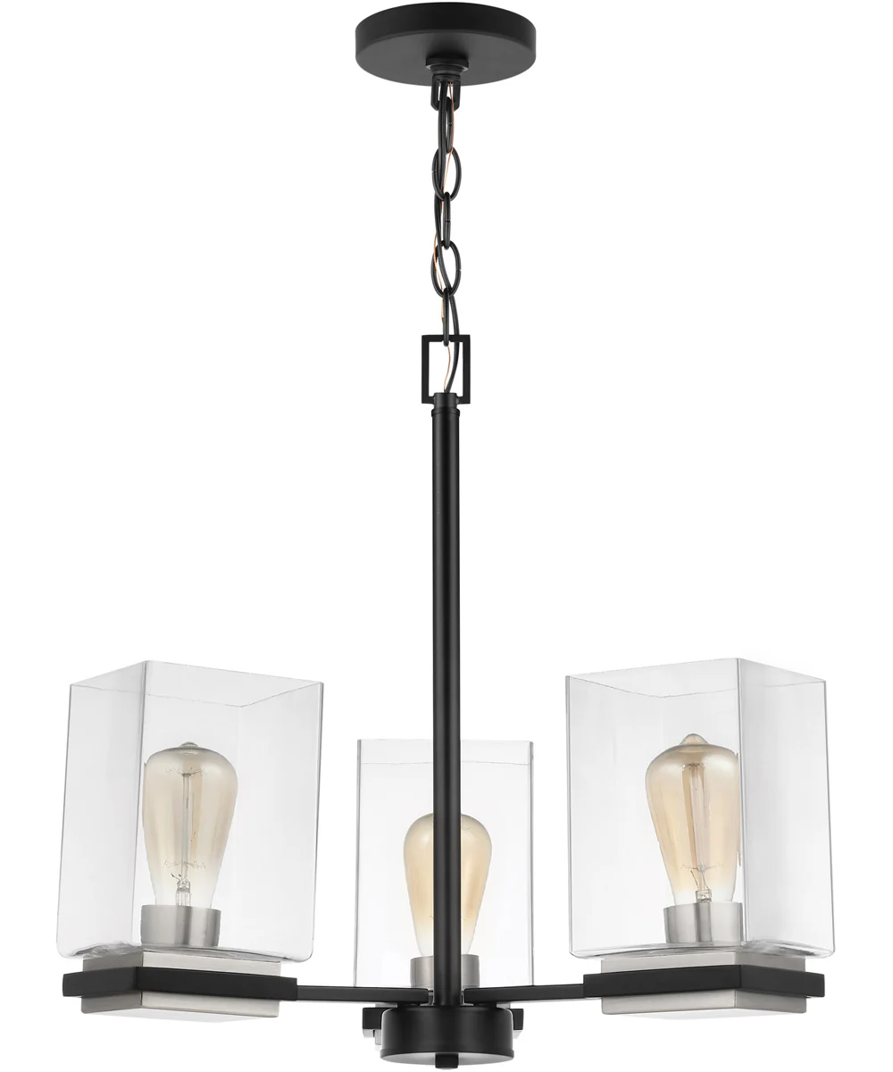 Crossroads 3-Light Chandelier Matte Black