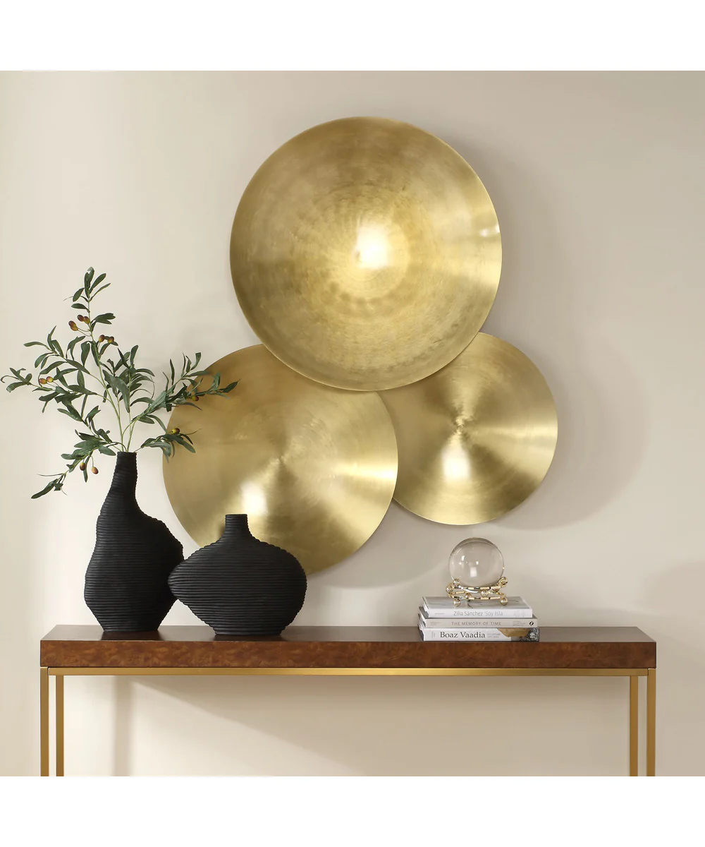 Cymbalic Round Brass Wall Art Set of 3 - Image 2