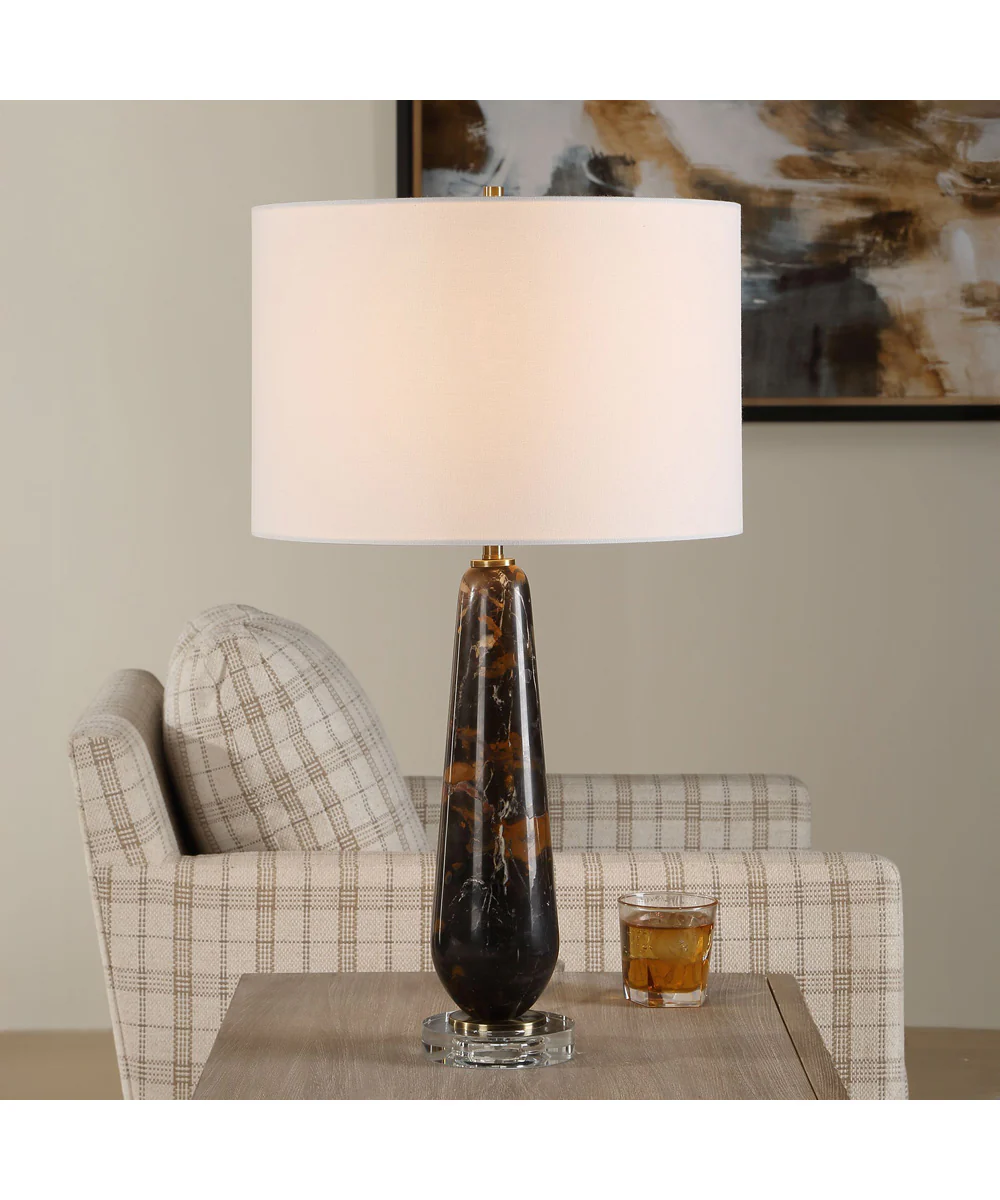 Dames Dark Marble Table Lamp - Image 2