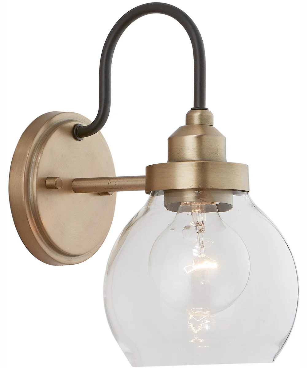 Daphne 1-Light Sconce Aged Brass and Black