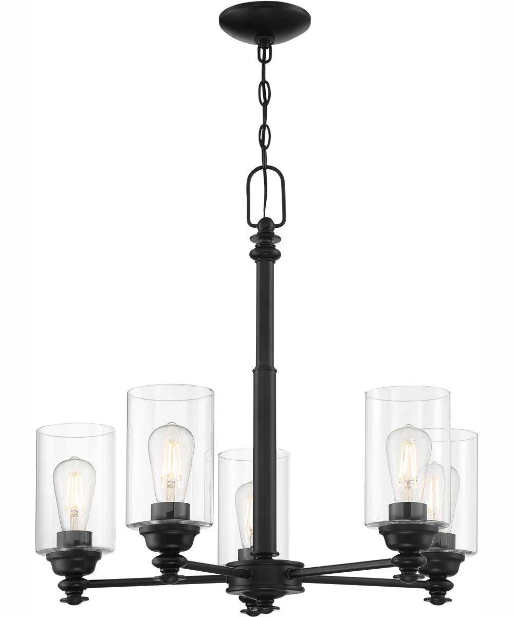 Dardyn 5-Light Chandelier Flat Black - Image 2