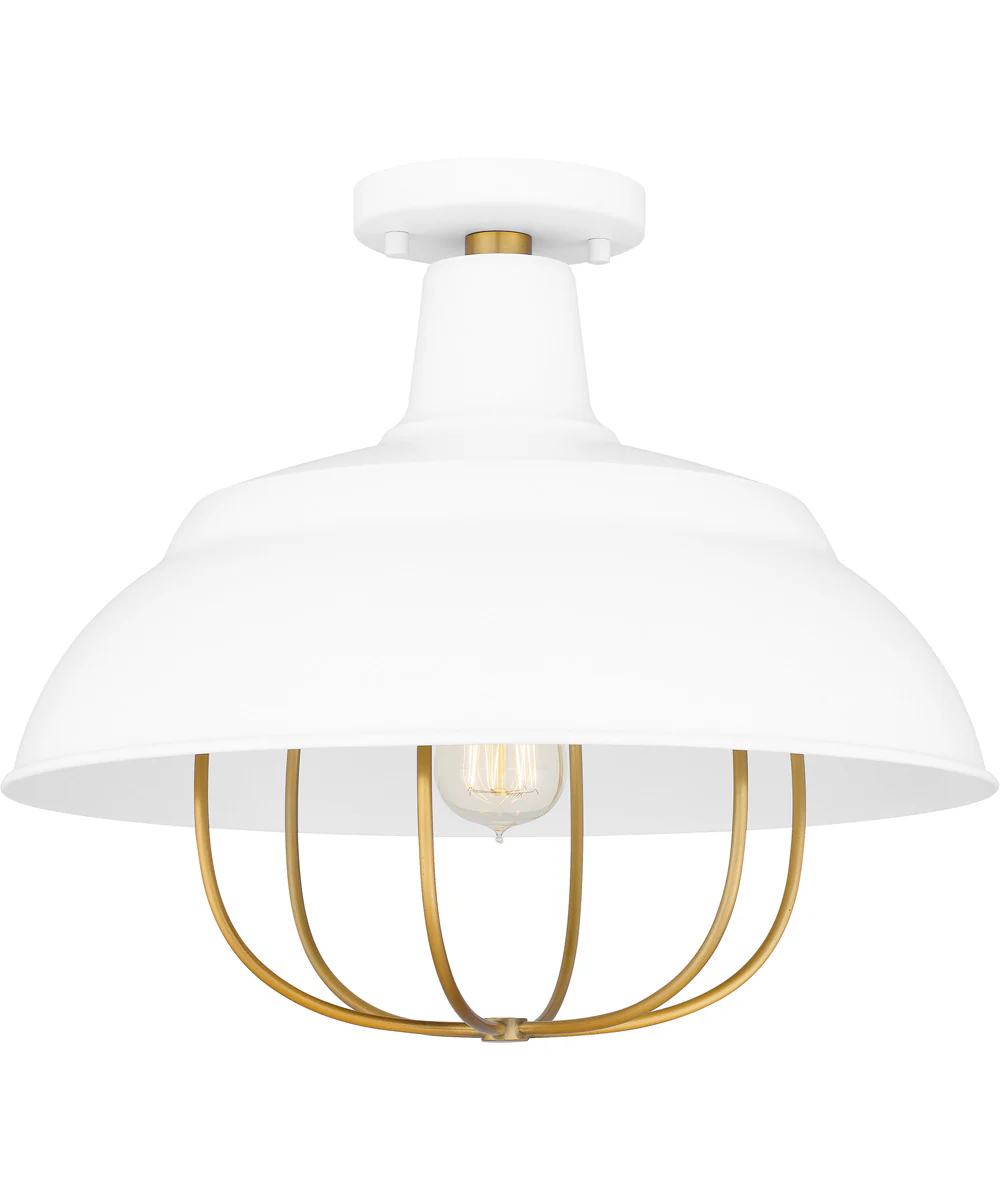 Darmody 1-light Semi Flush Mount White Lustre - Image 2