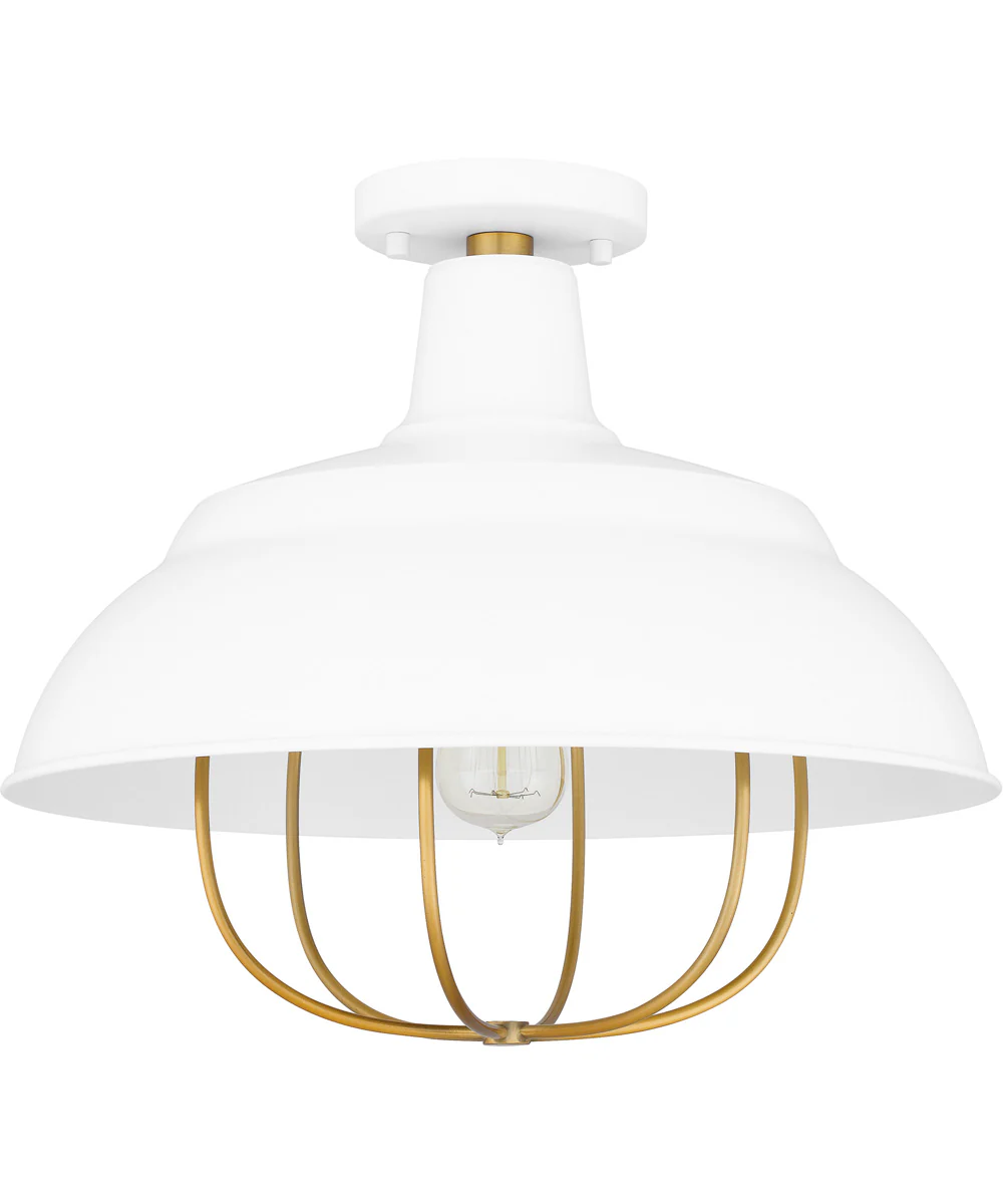 Darmody 1-light Semi Flush Mount White Lustre - Image 3