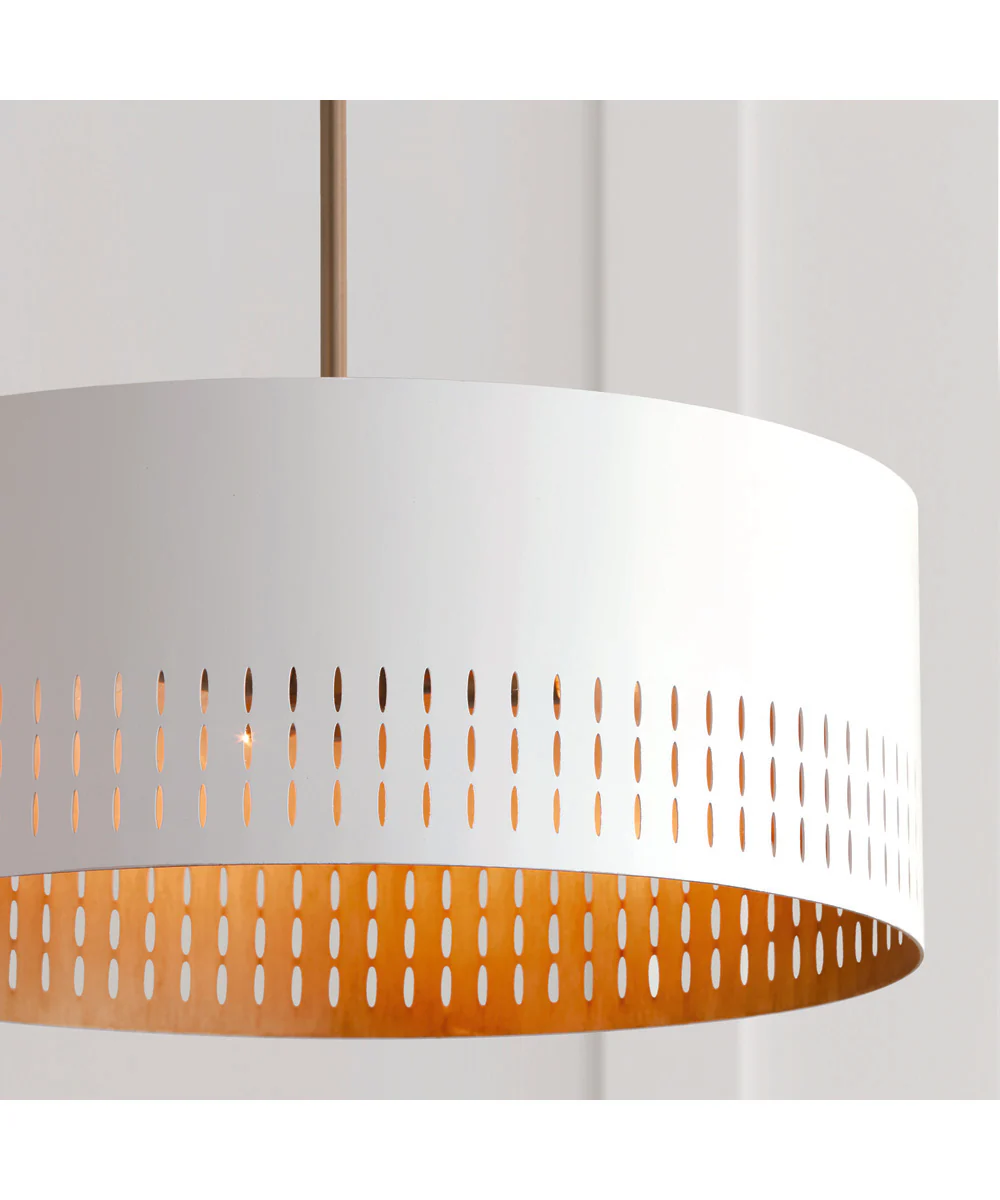 Dash 3-Light Pendant Aged Brass and White - Image 4
