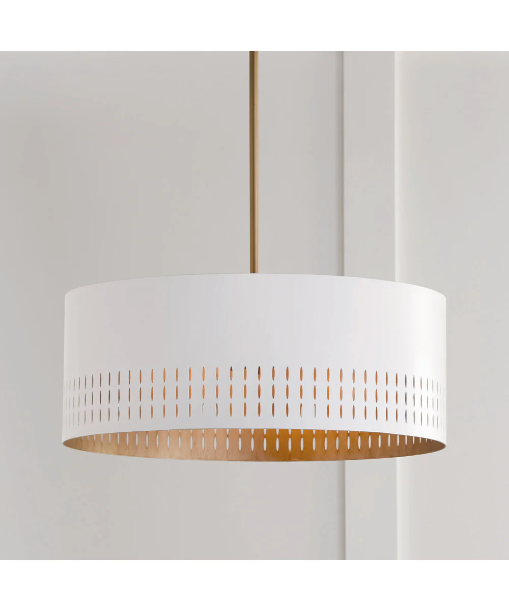 Dash 3-Light Pendant Aged Brass and White - Image 5
