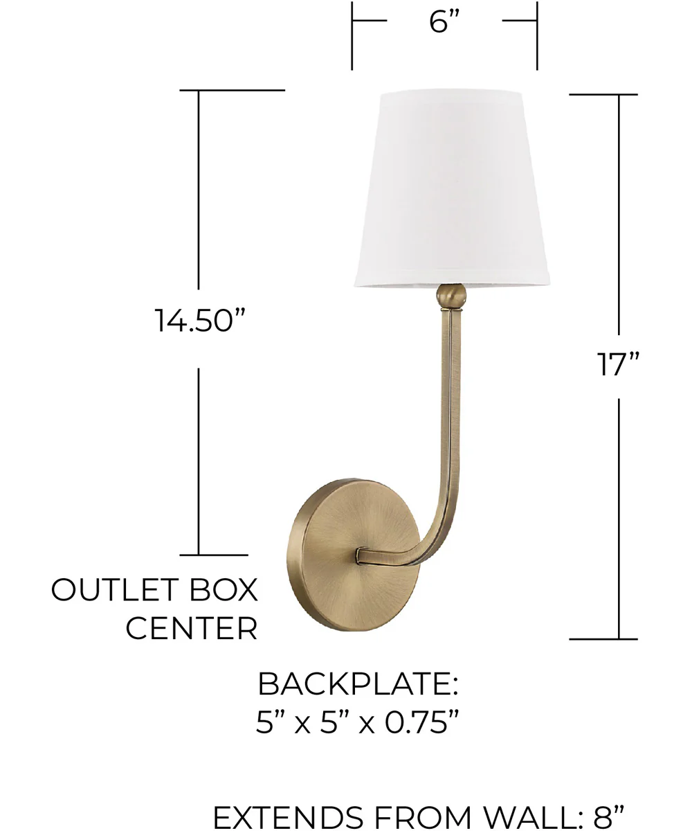 Dawson 1-Light Sconce Aged Brass - Image 4
