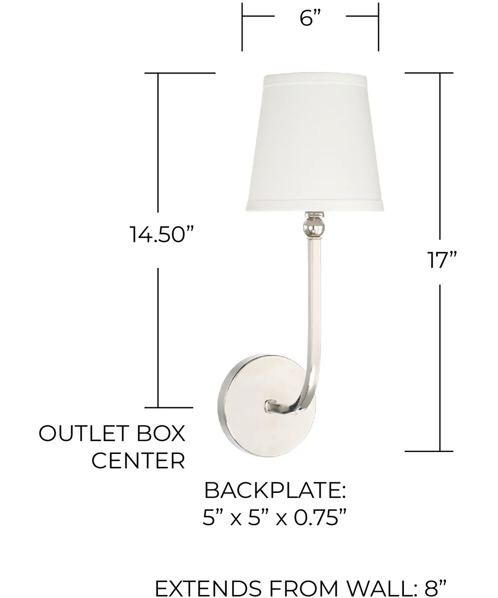 Dawson 1-Light Sconce Polished Nickel - Image 3
