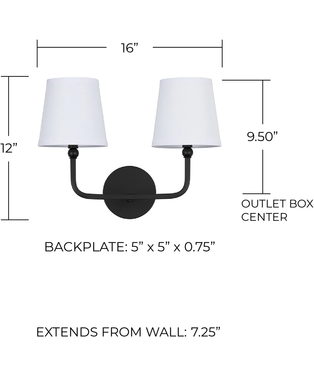 Dawson 2-Light Vanity Matte Black - Image 4