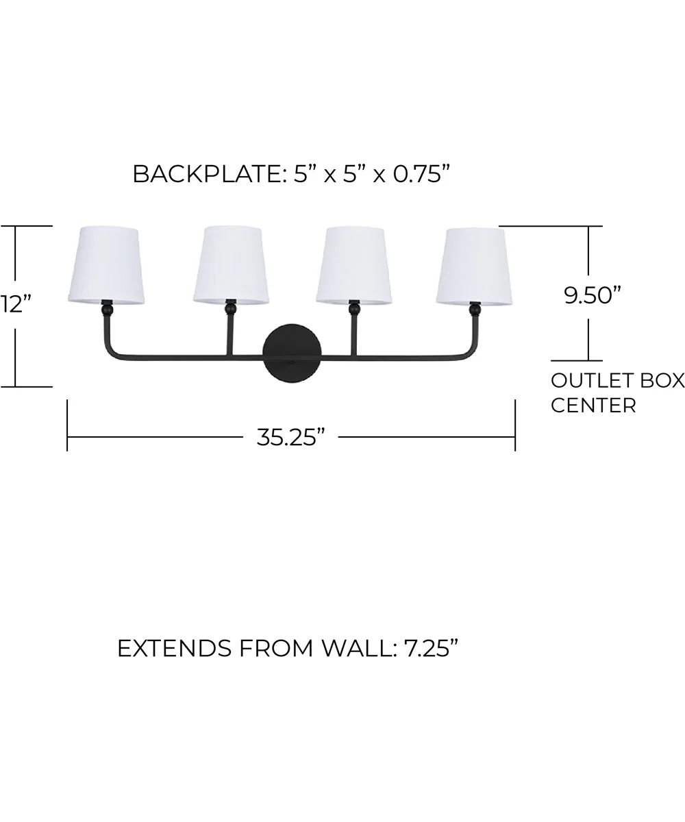 Dawson 4-Light Vanity Matte Black - Image 5