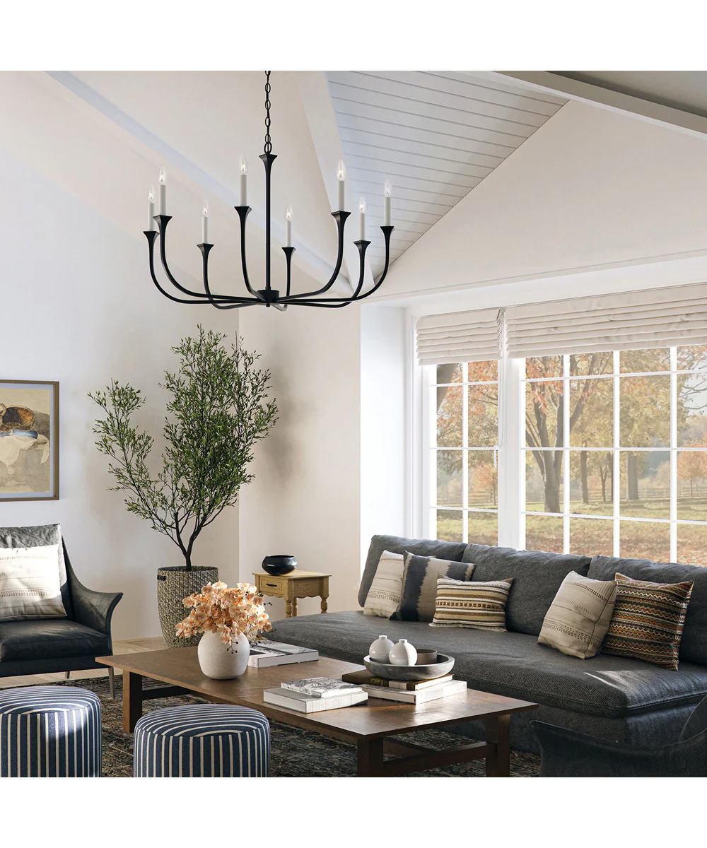 Decklan 8-Light Chandelier Black Iron - Image 2