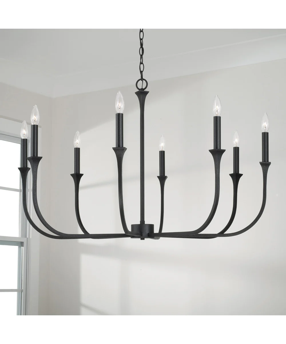 Decklan 8-Light Chandelier Black Iron - Image 5