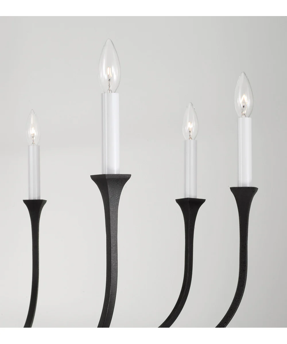 Decklan 8-Light Chandelier Black Iron - Image 6
