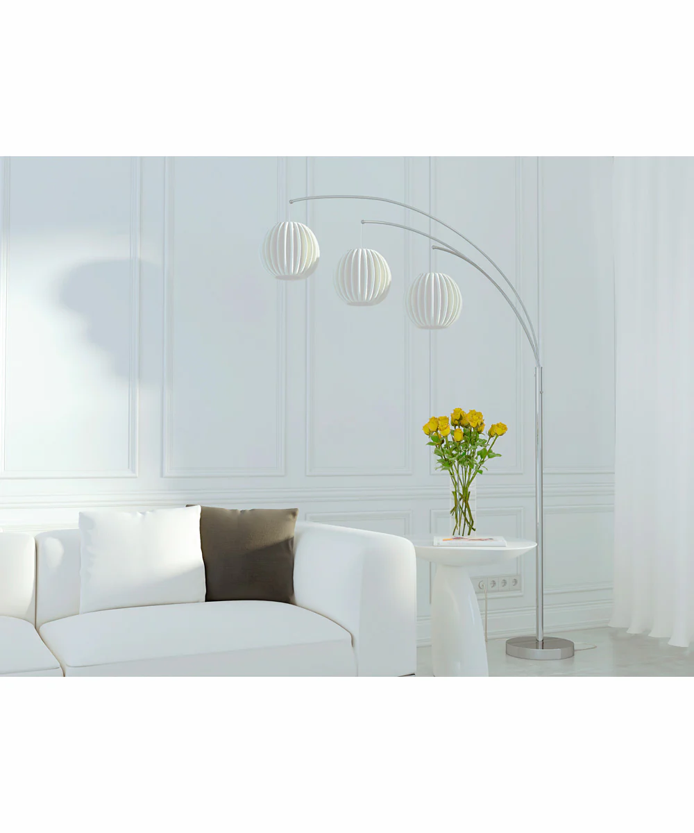 Deion 3-Light 3-Light Arch Lamp Ps With White Shade - Image 4