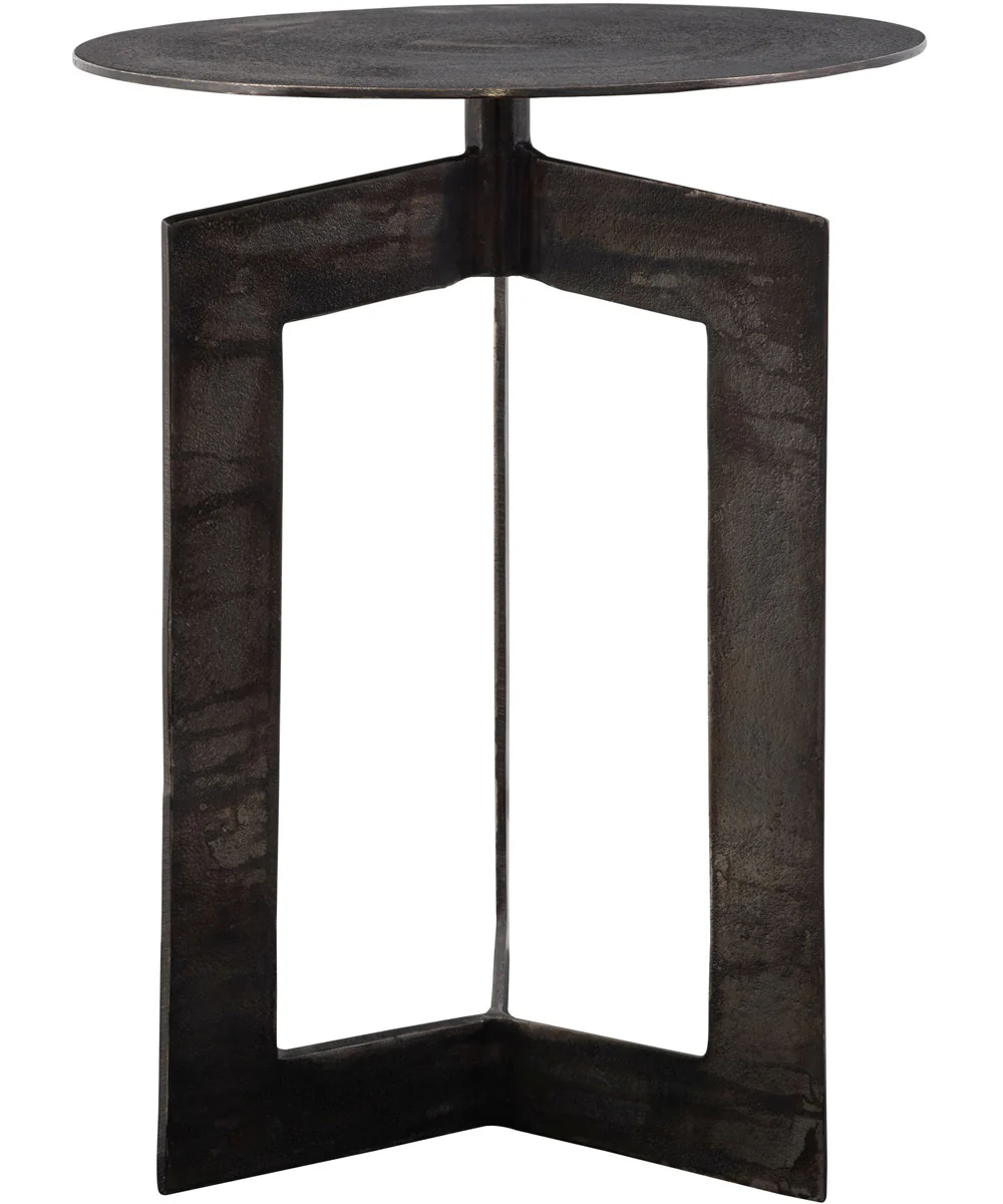 Deltoid Gunmetal Accent Table