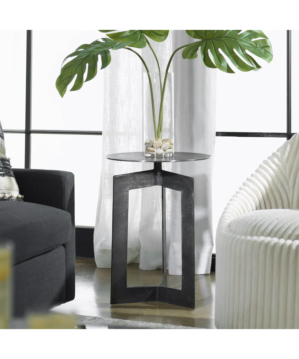 Deltoid Gunmetal Accent Table - Image 2