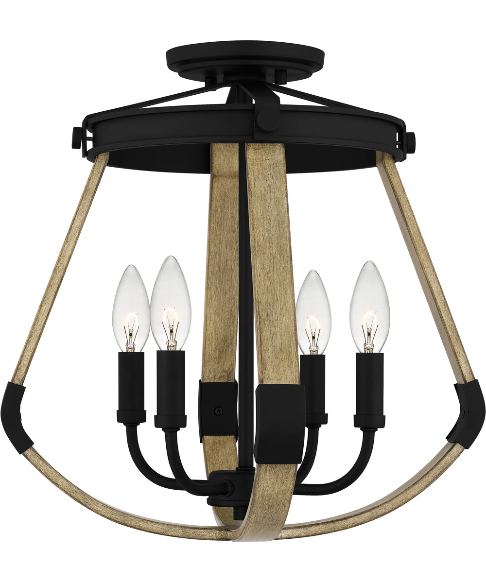 Demura 4-light Semi Flush Mount Matte Black