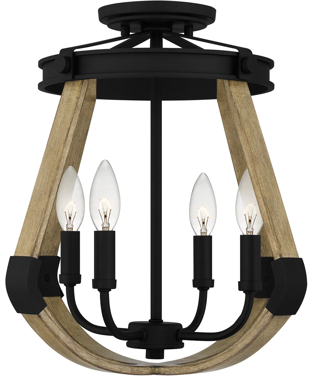 Demura 4-light Semi Flush Mount Matte Black - Image 4