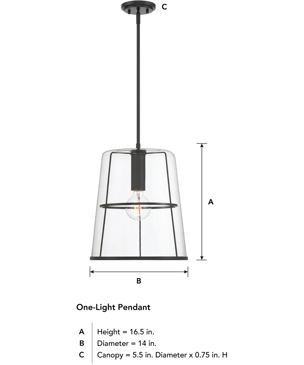 Alonzo 1 Light Pendant Matte Black - Image 3