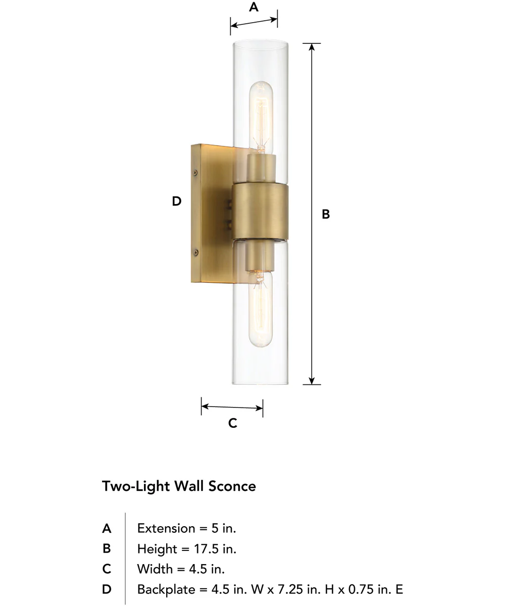 Anton 2 Light Wall Sconce Old Satin Brass - Image 5