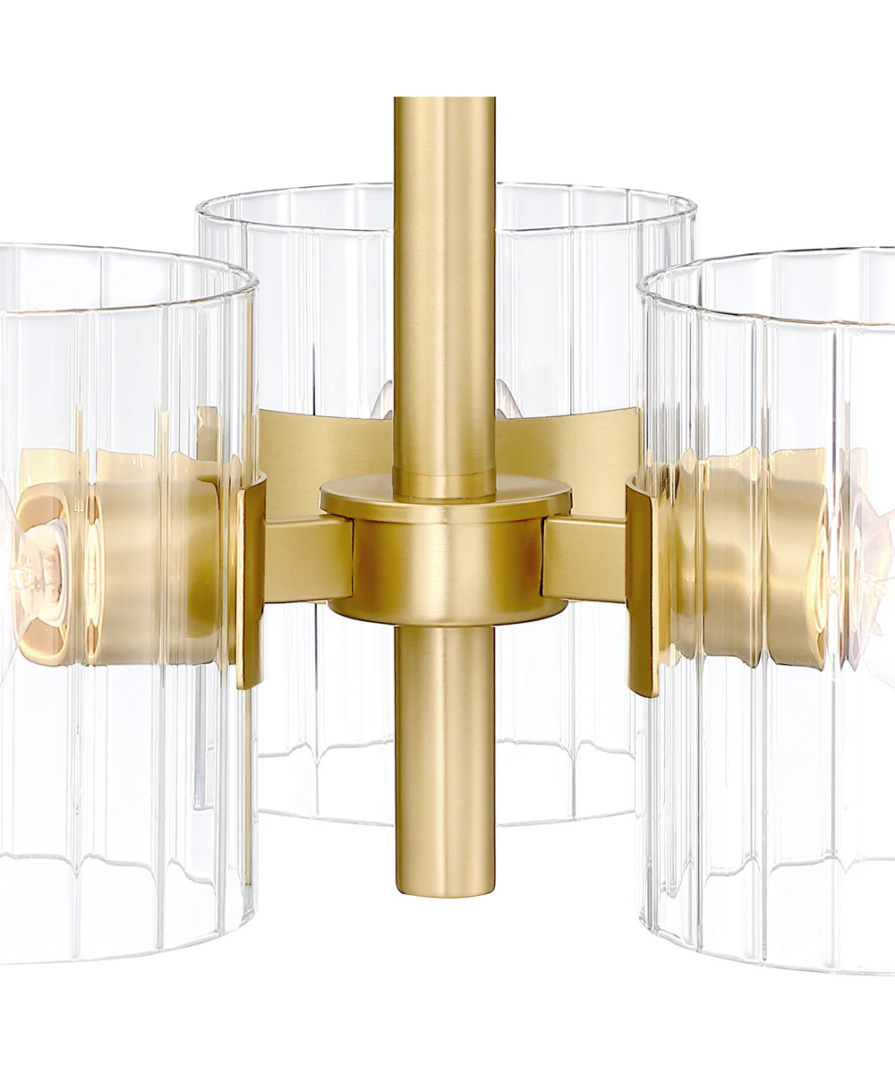 Aries 3 Light Semi Flush  Brushed Gold - Image 4