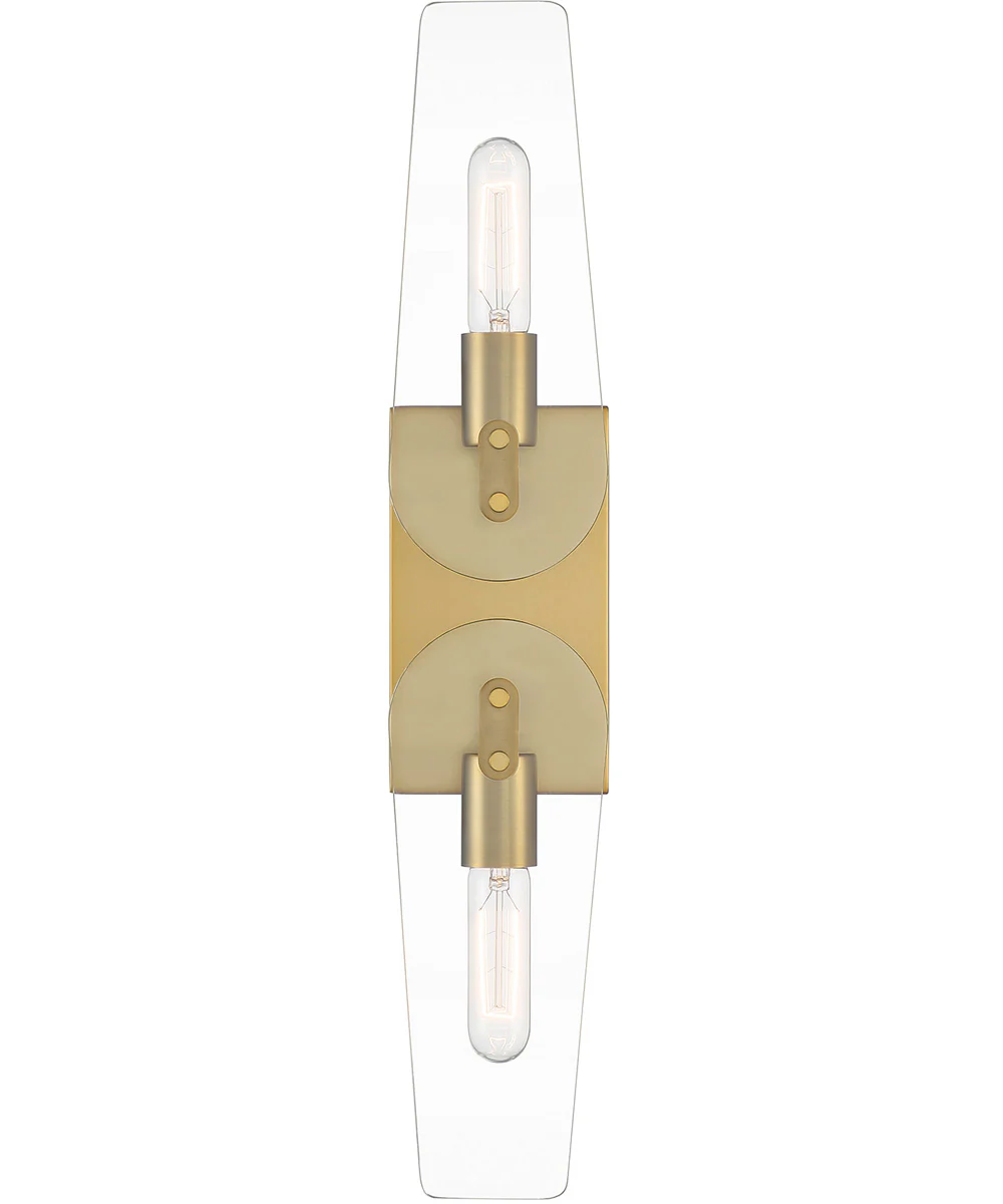 Bergen Beach 2 Light Wall Sconce Brushed Gold