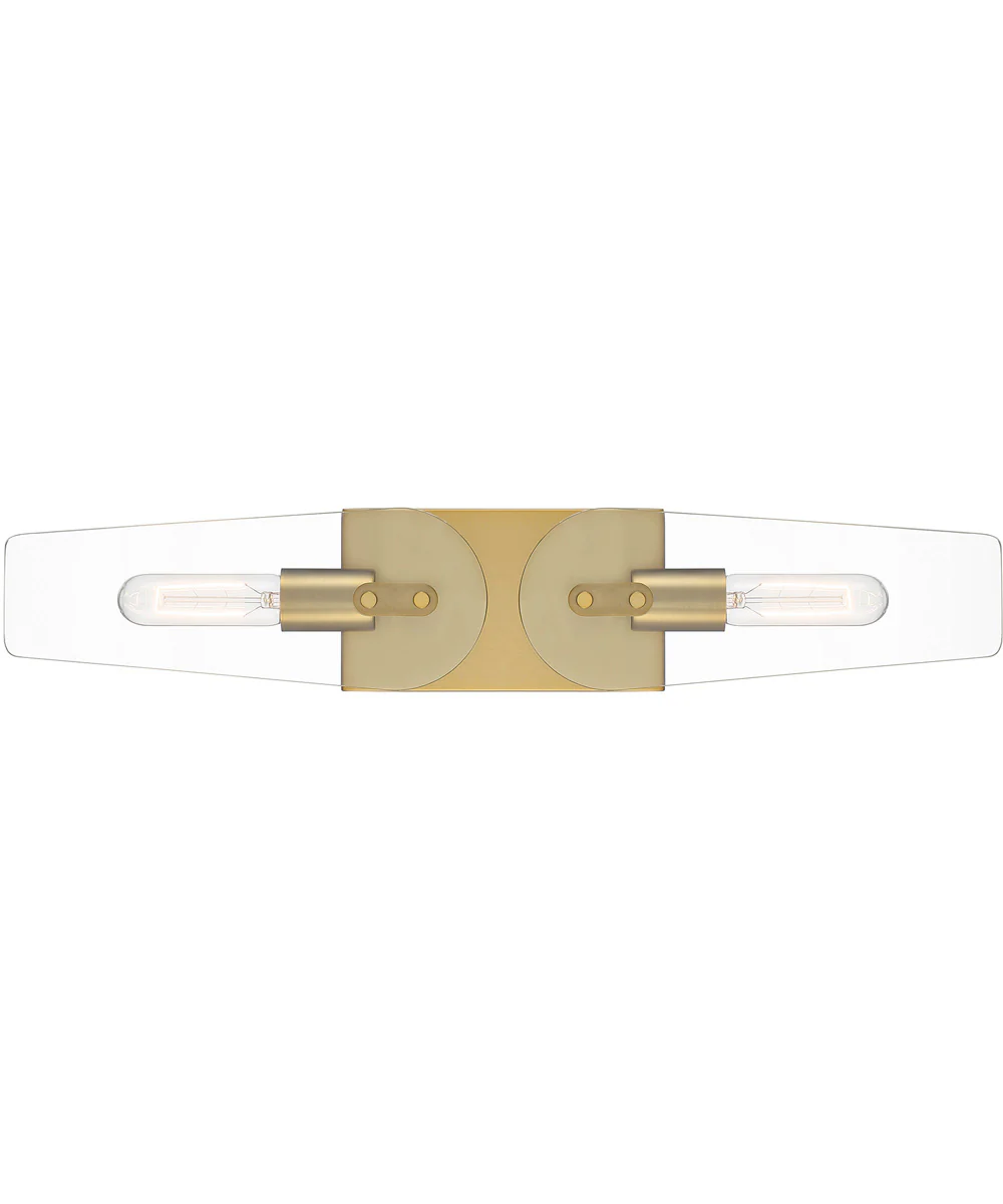 Bergen Beach 2 Light Wall Sconce Brushed Gold - Image 5