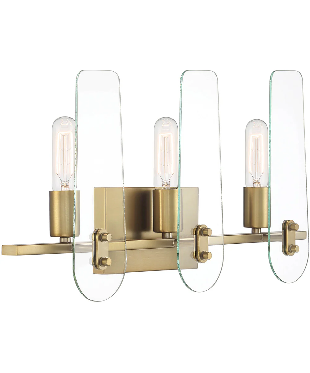 Bergen Beach 3 Light Vanity Brushed Gold - Image 4