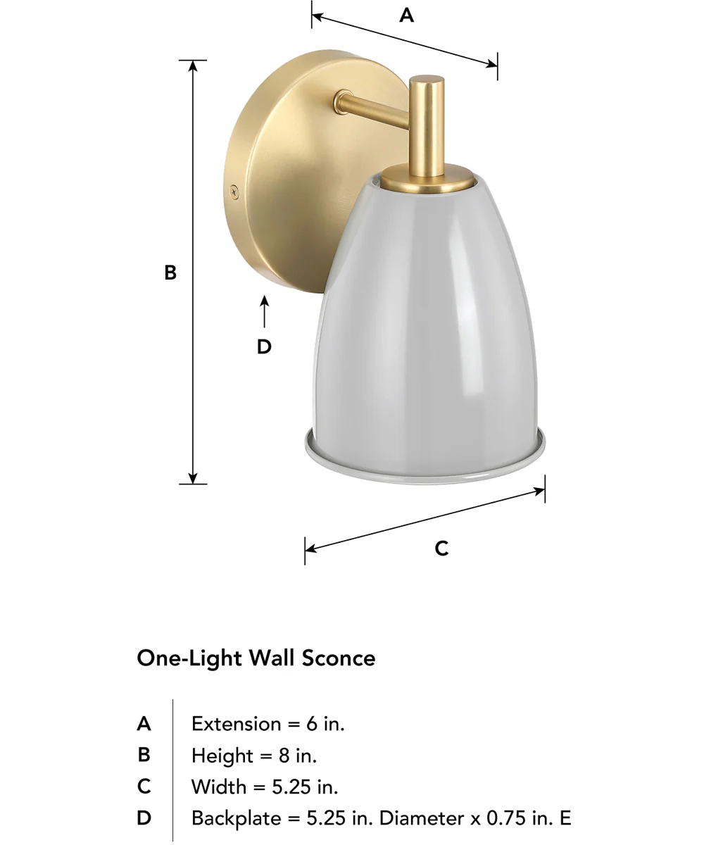 Biba 1 Light Wall Sconce Brushed Gold - Image 5