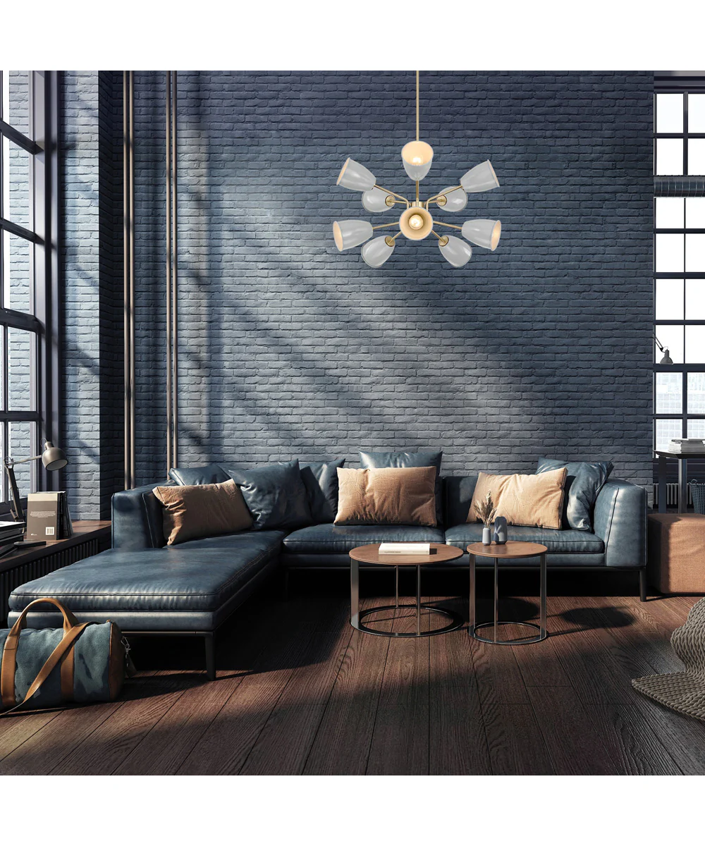 Biba 10 Light Chandelier  Brushed Gold - Image 3