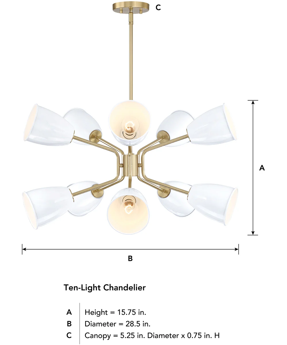Biba 10 Light Chandelier  Brushed Gold - Image 5