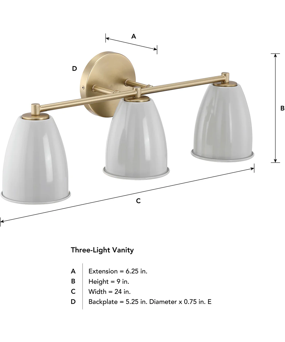 Biba 3 Light Vanity Brushed Gold - Image 5