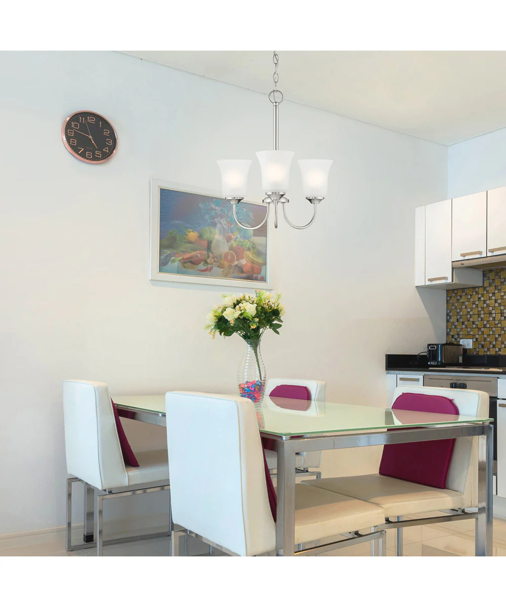 Bronson 3 Light Chandelier Brushed Nickel - Image 2