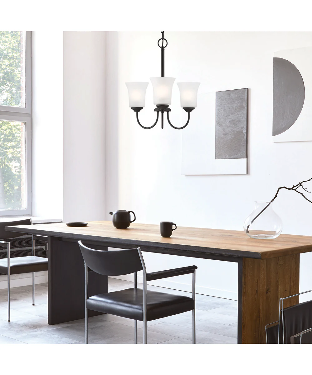 Bronson 3 Light Chandelier Matte Black - Image 3