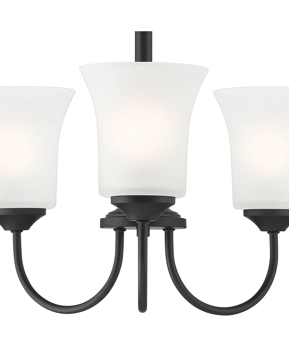 Bronson 3 Light Chandelier Matte Black - Image 4