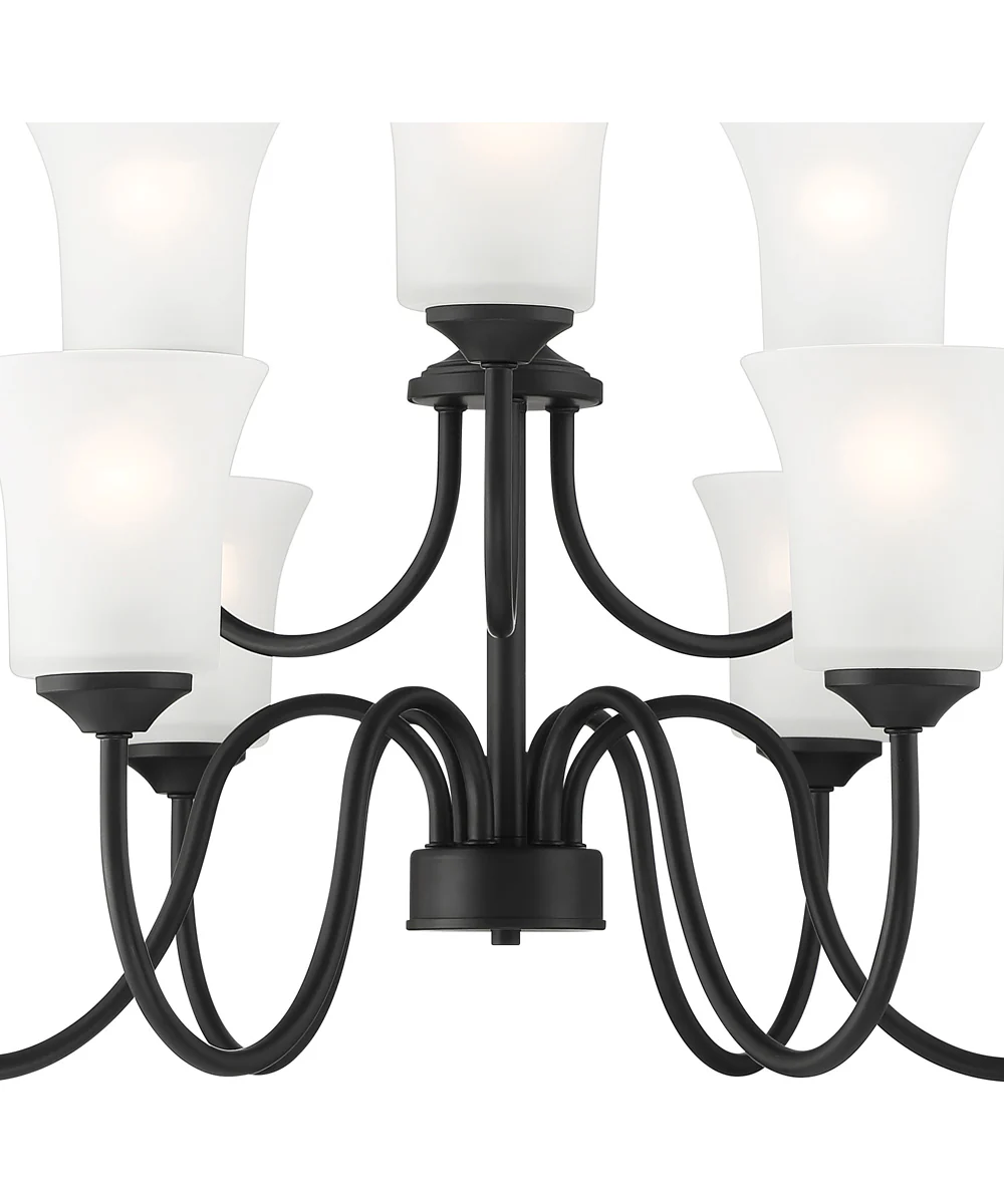 Bronson 9 Light Chandelier Matte Black - Image 3