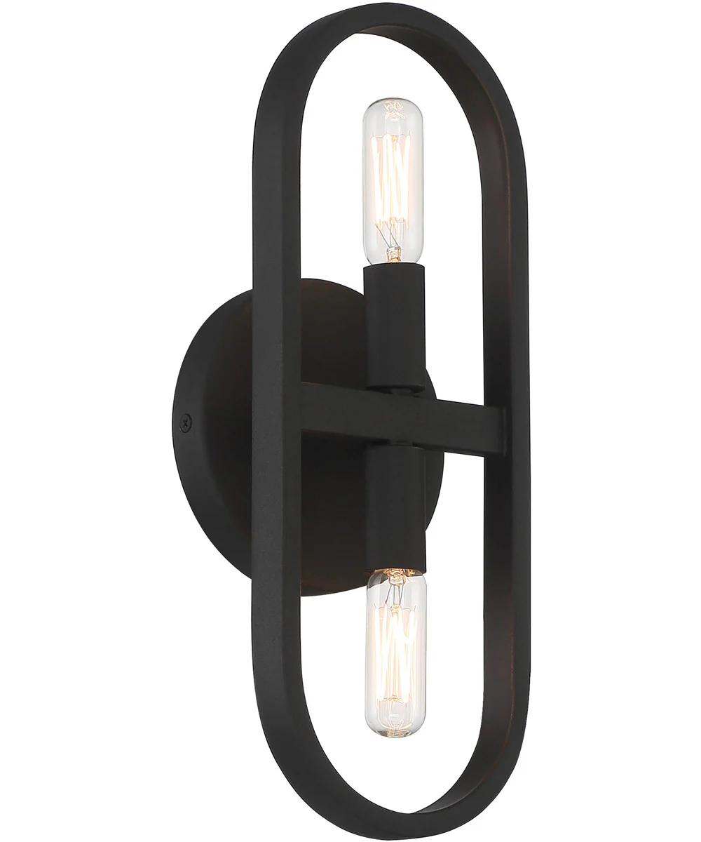 Carousel 2 Light Wall Sconce Black - Image 4