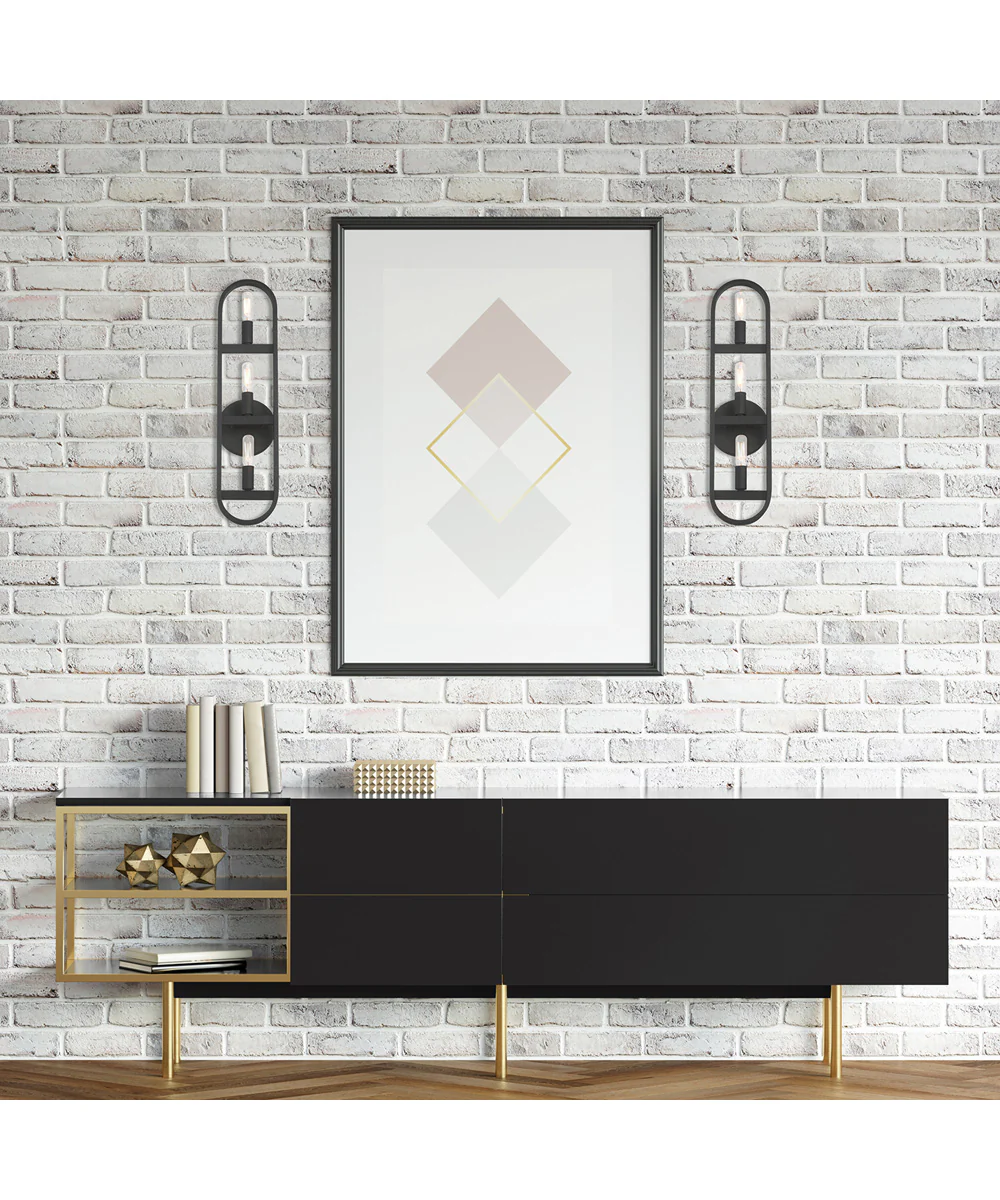 Carousel 3 Light Wall Sconce Black - Image 2