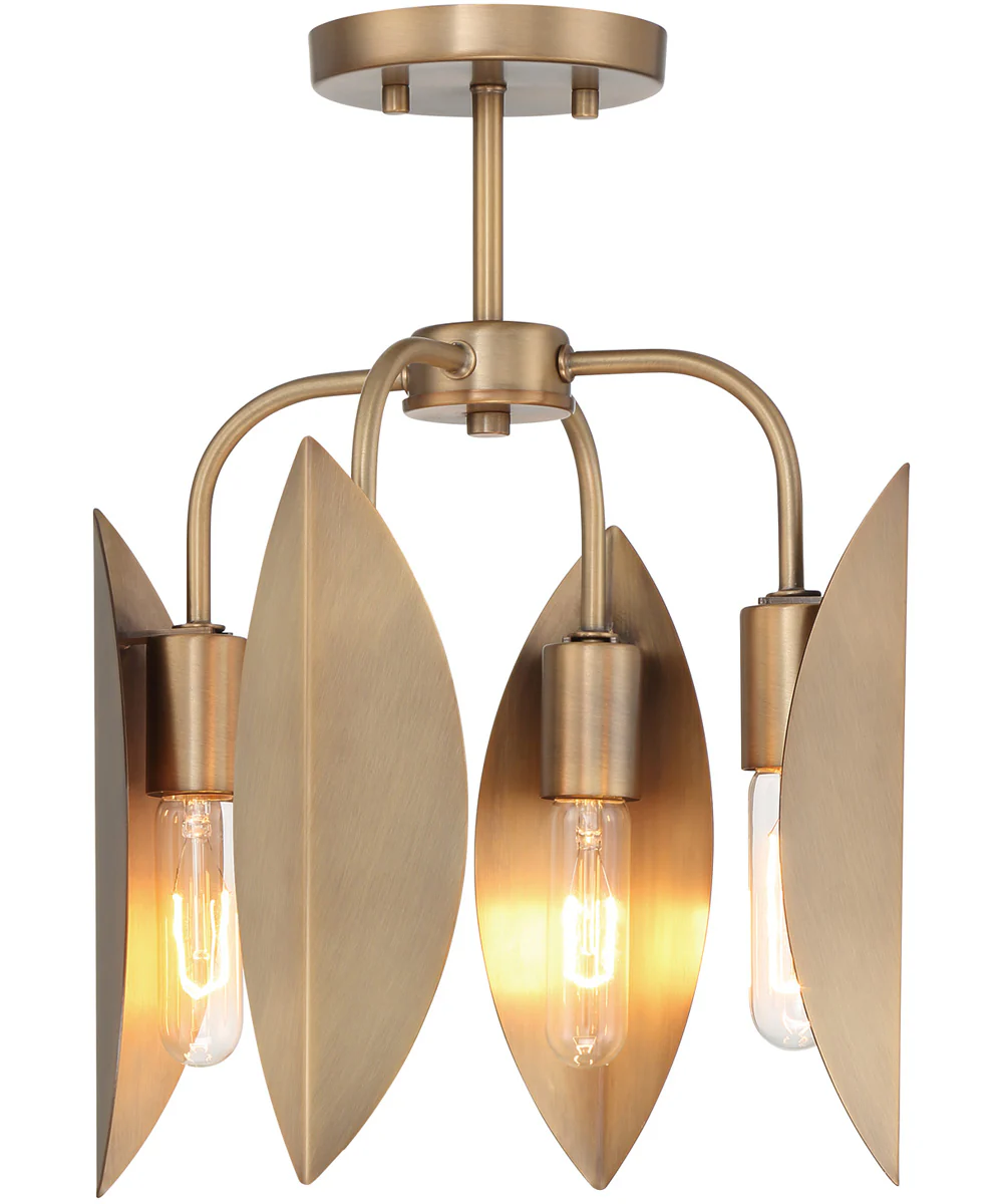 Eden 4 Light Semi Flush Old Satin Brass