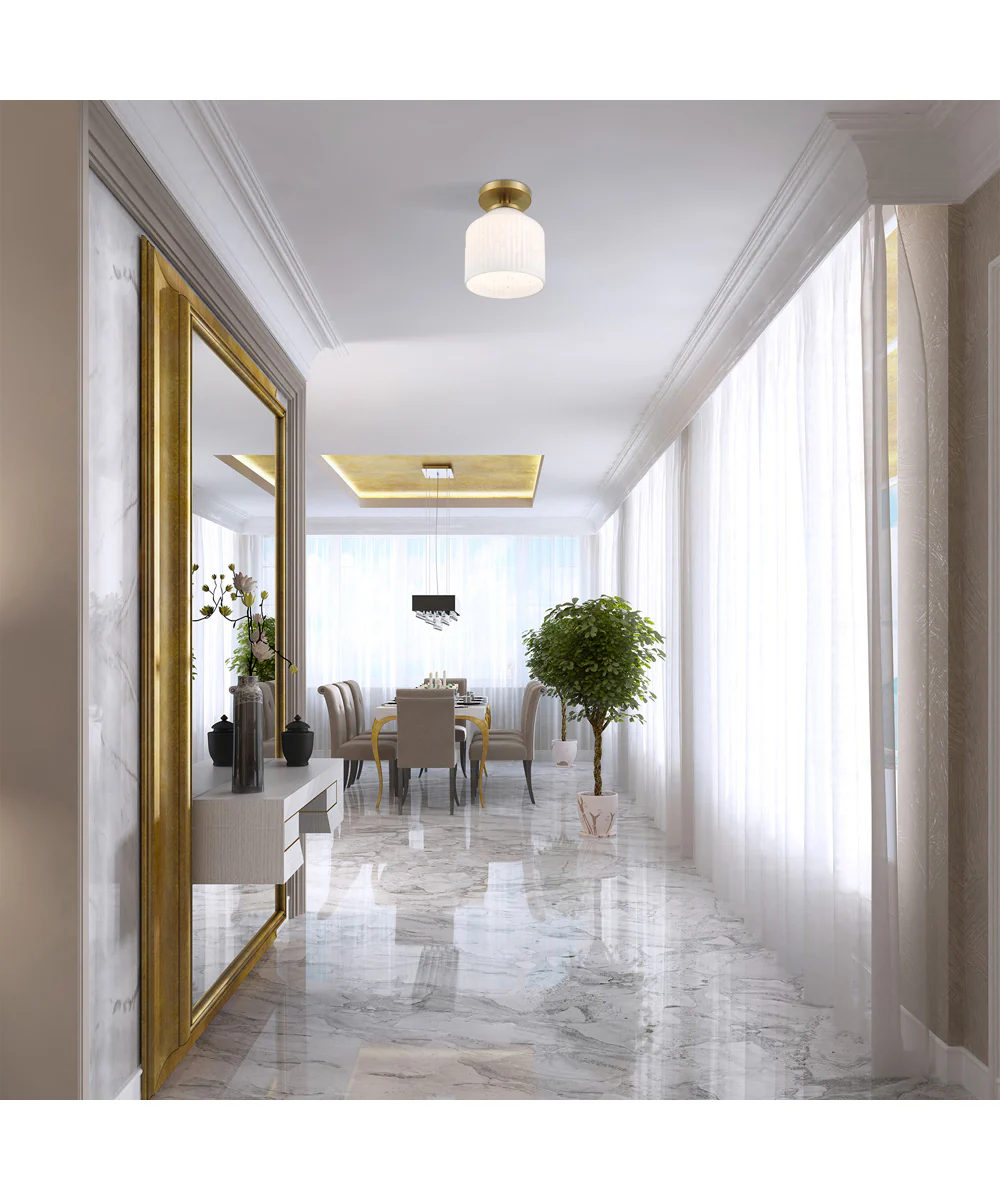 Ele 1 Light Semi Flush Brushed Gold - Image 2