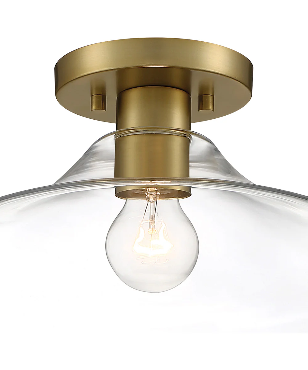 Emma 1 Light Semi Flush Brushed Gold - Image 3