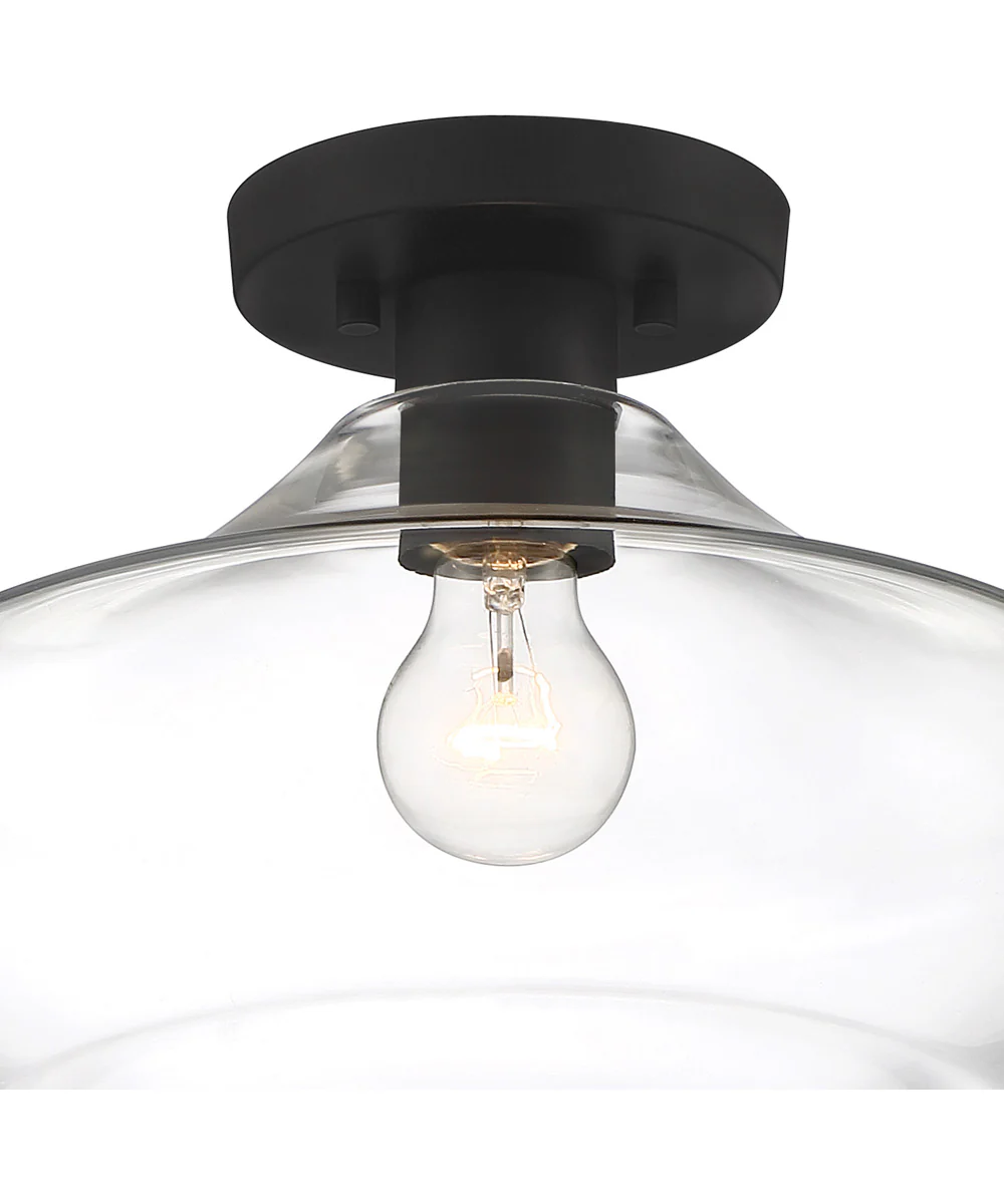 Emma 1 Light Semi Flush Matte Black - Image 3